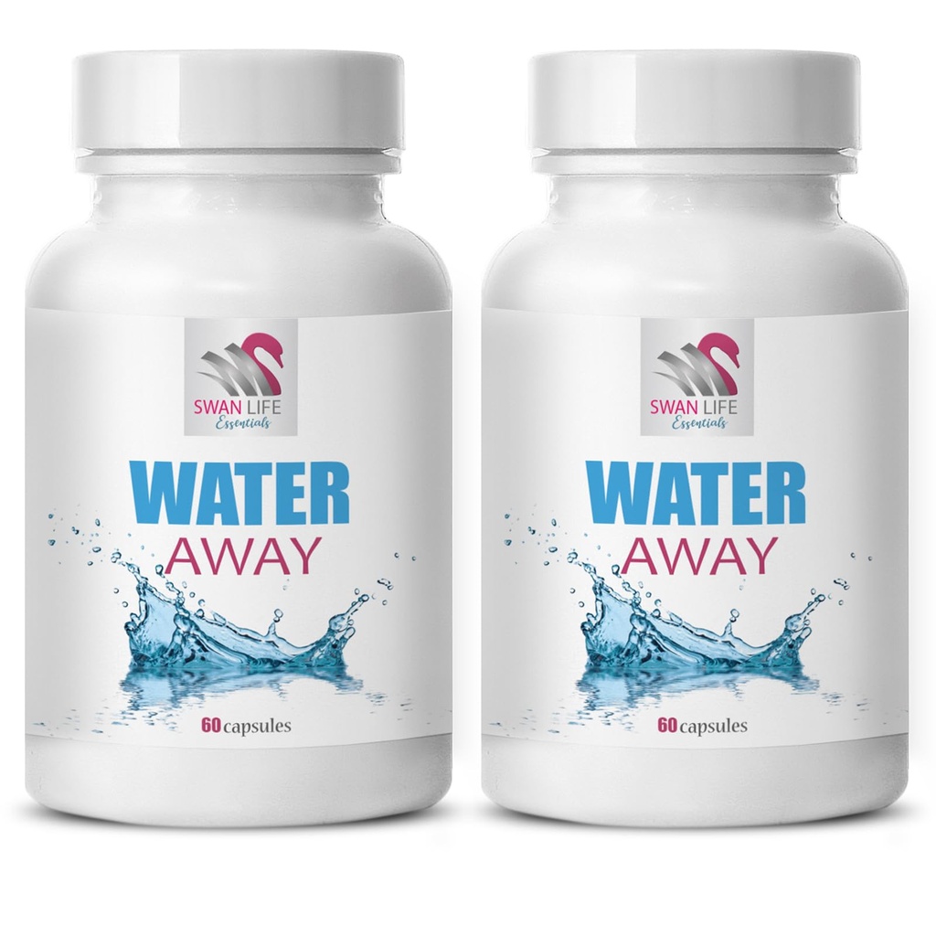 תוספת של איזון מים - WATER AWAY - תוספת תמיכה, פתרון מים, תערובת טבעית diuretic, מאזן מים צמחי, תוספת תמיכה דיורוטית, תמיכה טבעית, איזון מים 2 Bot 120 Caps