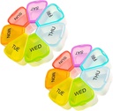 שבועי גדול 7 ימים גלולות מארגנת - Pill Box, Case, Container, Travel Dispenser - שמן דגים, ויטמינים, מארגנת תרופות