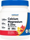 Accost Calcium Magnesium Zinc עם אבקת ויטמין D3, 60 משרתים (Fruit Punch) - Calcium (1000 MG) מגנזיום (420 MG) Zinc (16.5) ויטמין D3 (30G) - Gluten Free, non-GMO
