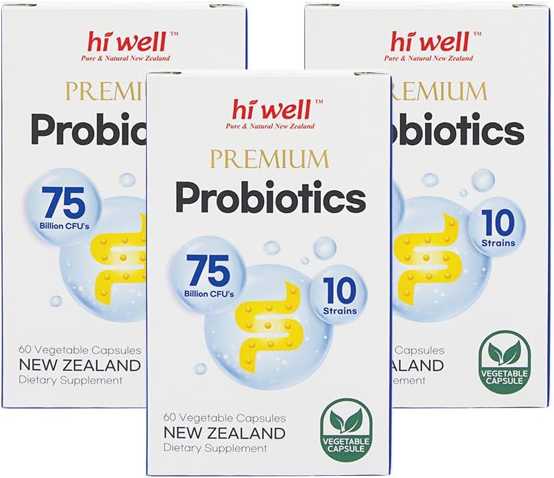 (Pack of 3) Hi Well Premium Probiotics 60Vegetarian קפסולות