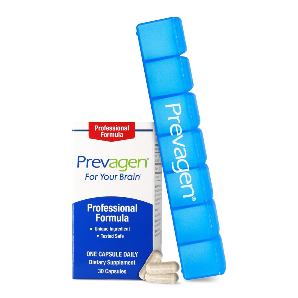 Prevagen Professional Formula - 30 קפסולות (1 חודש אספקה) | פורמולה למוח שלך | 40 מ"ג של Apoaequorin Plus ויטמין D3 עם 7 ימים גלולות Minder