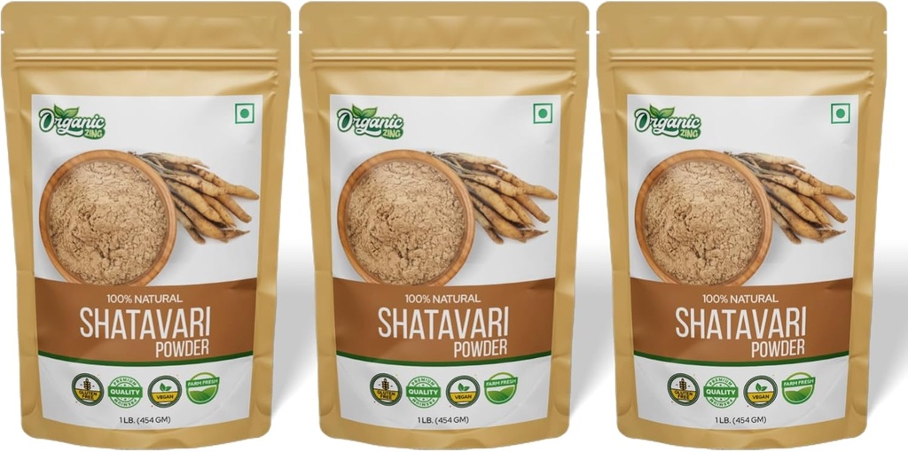 אבקת Shatavari אורגנית - 16 oz (Pack of 3)