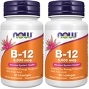 תוספי ויטמין B-12 5,000 mcg, עם Folic Acid, Nervous System Health *, 60 Lozenges (Pack of 2)