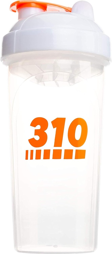 310 חלבון תזונתי Shaker Bottle Mealחליפוer Cup עבור ערבוב אבקות חלבון, Lemonade Mix ו-Pre Workout (Clear w/White Lid)