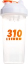310 חלבון תזונתי Shaker Bottle Mealחליפוer Cup עבור ערבוב אבקות חלבון, Lemonade Mix ו-Pre Workout (Clear w/White Lid)