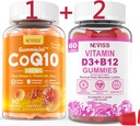 NEVISS סוכר חינם CoQ10-250 מ"ג מלא חניכיים,60Cts + ויטמין D3 5000IU & Methyl B12 1000mcgmies, 120Cts