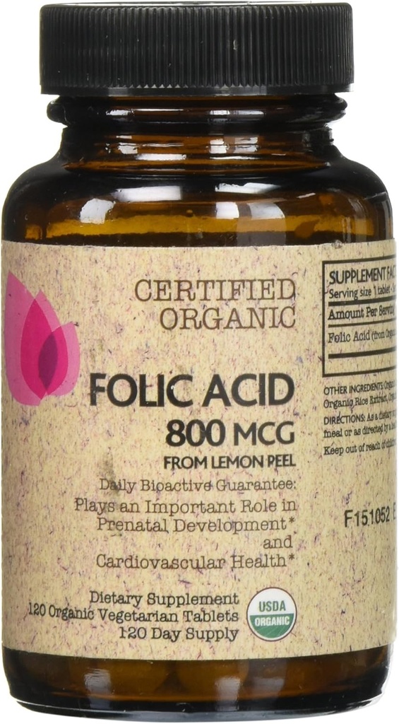 Futurebiotics Certified Organic Folic Acid - 120 טבליות