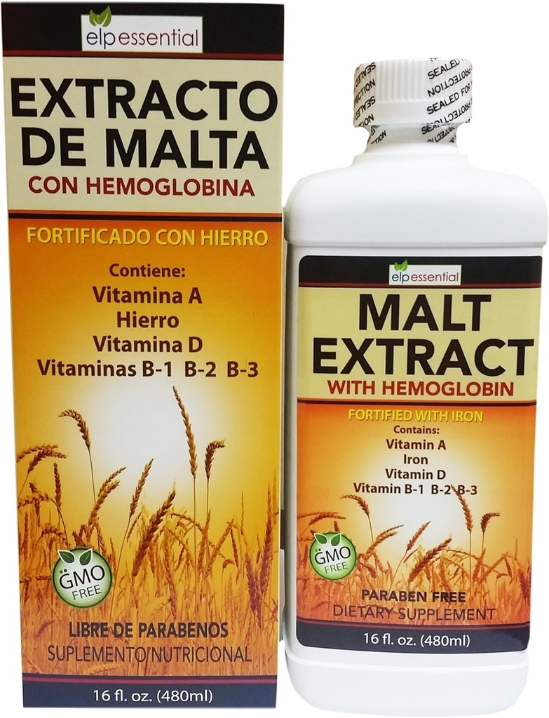 Extracto de מלטה Con Hemoglobina Fortificado con Hierro 16oz (450 מ"ל)