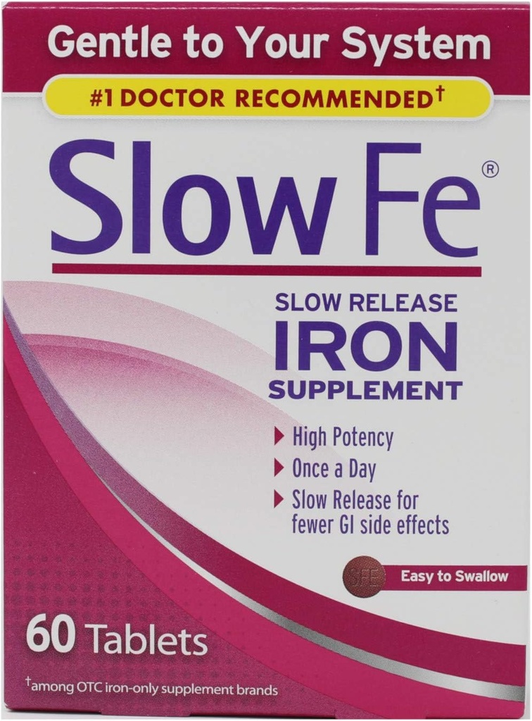 Slow Fe Slow לשחרר טבליות ברזל, 60 הרוזן