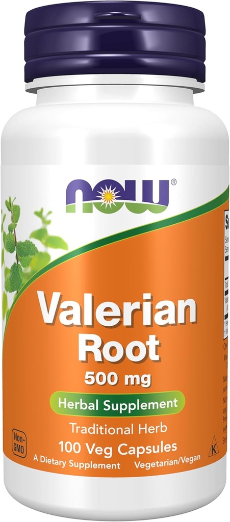 עכשיו תוספים, Valan Root (Valeriana officinalis) 500 מ"ג, Herbal Supplement, 100 Veg כמוסות