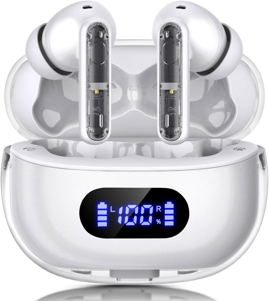 אוזניות אלחוטיות P1 PRO, אוזניות אלחוטיות Bluetooth אוזניות עם Clear Call Mics אוזניים Buds, Fitable, IPX7 Waterהוכחה Headset Long Battery Life, 30H Playtime for Sports Workout