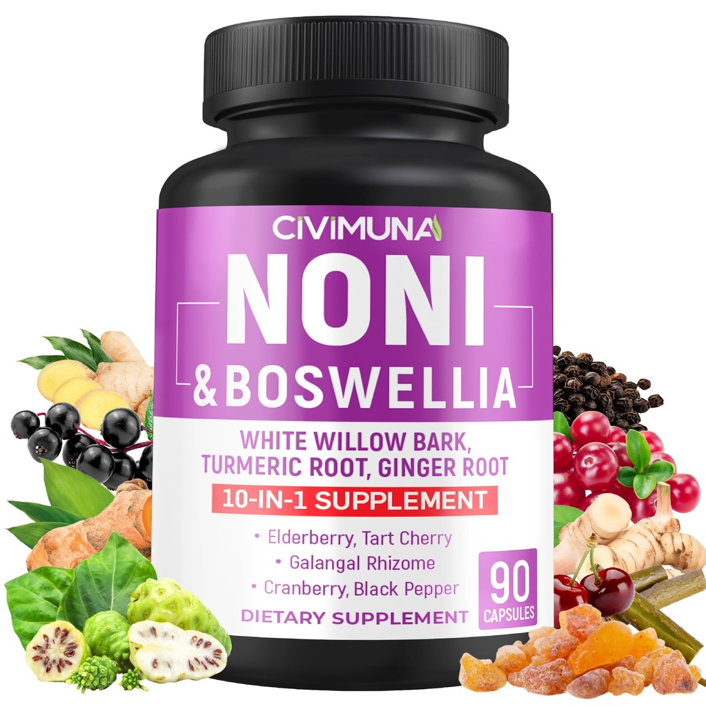 נורי קפסולות עם Boswellia, White Willow Bark, Turmeric, ג'ינג'ר Root ועוד - 90 קפסולות במשך 3 חודשים