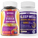NEVISS Prebiotic סיבים 7G חניכיים למבוגרים + מלטונין 60 מ"ג למבוגרים בונדל