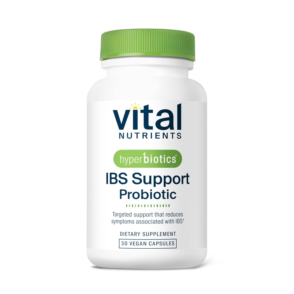 Hyperbiotics Vital Foodsents IBS Probiotics | להפחית את הסימפטומים של IBS* | קלינית למד פרוביוטיקה טבעונית עבור IBS הקלה מ Bloating, Gas, Diarrhea, & Abdominal Discomfort | 30 קפסולות