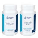 Klaire Labs Interfase Plus (120 קפסולות) + Serralase (180 טבליות) - Multi-Enzymes, Serratia Peptidase & Bromelain 'Digestive Enzymes - מערכת העיכול Gastro, Gutora, Biofilm & Detox