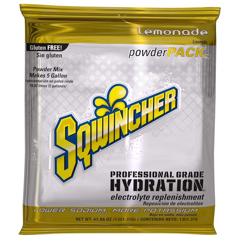 אבקת Sqwincher Pack | Lemonade Flavored | Low Calorie | Low Sodium | Low Sodium | Electrolyte Replenishment hydrotion Drink Mix Mix[עריכת קוד מקור | עריכה] Just Add to 5 Gallons of Water | 47.66 oz Pack (חבילה של 16)