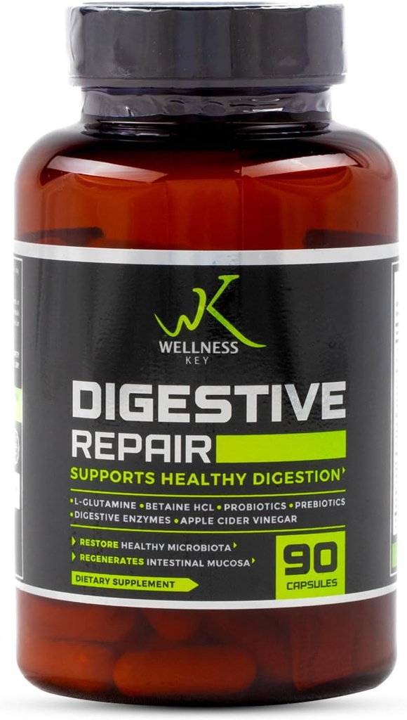 תיקון 5in-1 בתוספת 7 Enzymes ו 6 סטרינס פרוביוטיקה עם 3 מיליארד CFUs+Probiotic | שיפור Gut ו העיכול | No Bloating | Natural Ingredients | 30 ימים | 90 קפסולות | 3 / יום