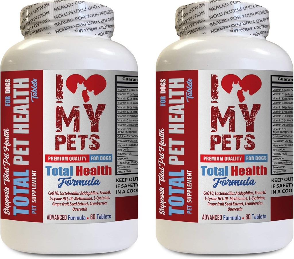 I Love My PETS LLC Dog Immunity - Dog Total PET Health - Premium Formula - Best Complex - כלב ויטמין A - 2 בקבוקים