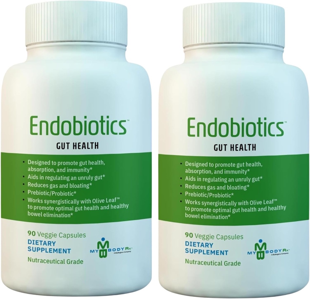 Endobiotics Gut Support Supplement - תערובת עשירה של 8 Benefic Bacteria for Optimal Digestive Health-90 קפסולות 2pk