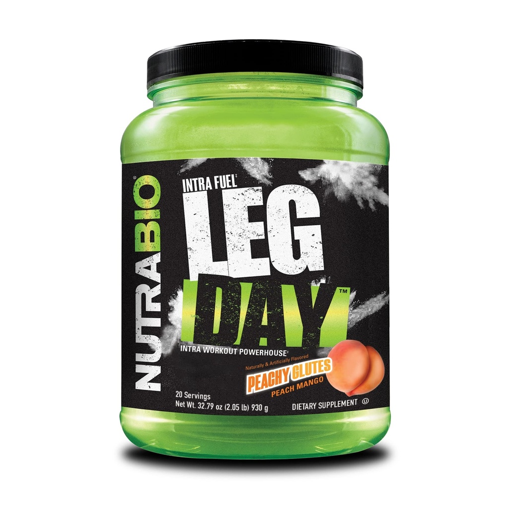 NutraBio Leg אבקת Intra Workout - תוספת פחמימות מתקדמת עם Cluster Dextrin & אלקטרוליטים - אבקת Carb עם EAAs / BCAAs - Cyclic Dextrin עבור ביצועים - Peach מנגו, 20 משרתות