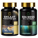 Shilajit for Men, Sea Mosss ו Shilajit Bundle, All in 1 תוספים עם Coenzyme Q10, Black Seed, Ashwagandha, Taurine, Burdock for Energy, Endurance, Antioxidant & Immune Support, 240 קפסולות