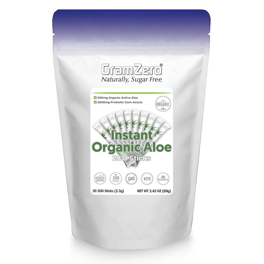 GramZero 2GO Sticks - אורגני Aloe: Unflavored, גדול עבור מועדון תזונה