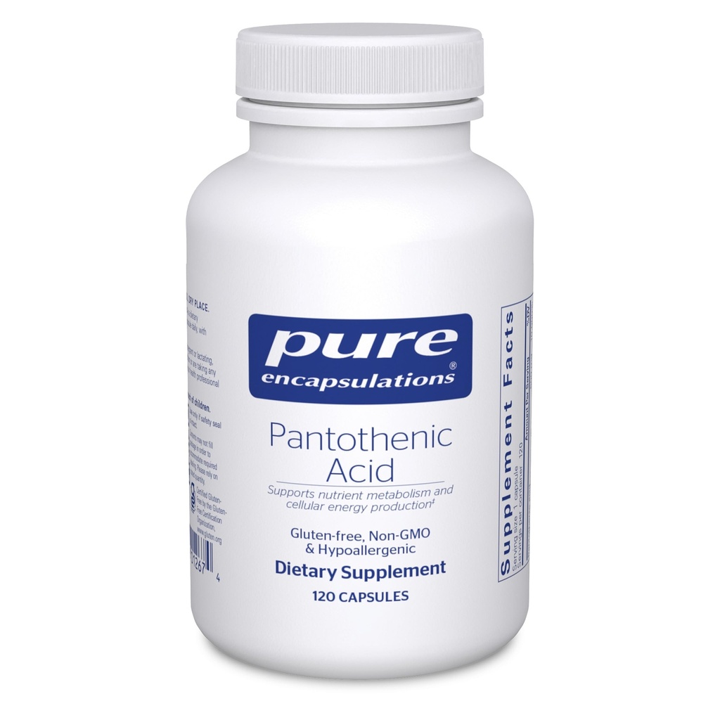 Encapsulations Pantothenic Acid | תוספי Hypoallergenic תומכים בייצור אנרגיה סלולרית, Adrenal ו Cardiovascular בריאות
