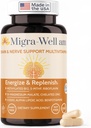 Migra-ובכן AM: Energyzing Daily Methylated Multivitamin עם מינרלים bioavailable & Antioxidants תומך המוח & Nerve Heath עבור נשים וגברים - ללא ברזל (60 קפסולות)