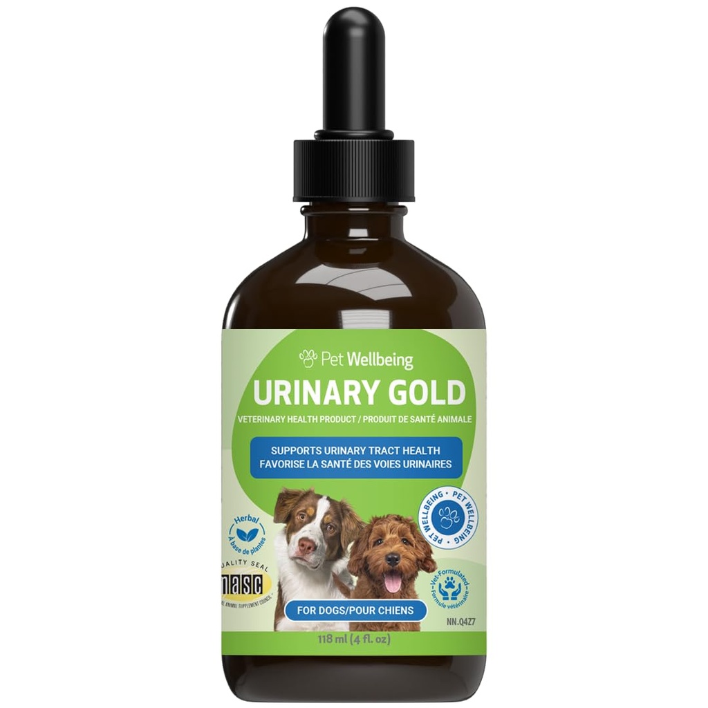 Pet WellBeing Urinary Gold for Dogs - Vet-Formulated Multi-Herb Urinary Tract Support - Bladder Health & Urinary System - Holistic Dog תוסף - פורמולה 4 oz Meadow)