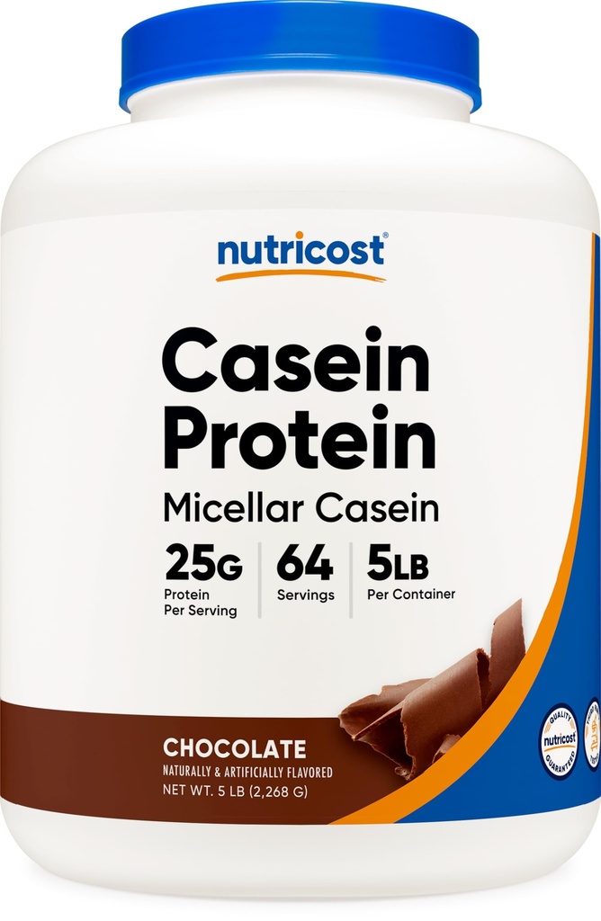 אבקת חלבון תזונתית 5lb שוקולד - Micellar Casein, Gluten Free, non-GMO