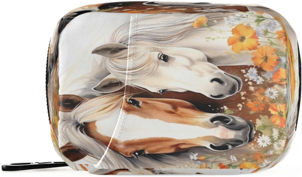 Horse Pill Organer Case Portable Weekly Pill Case Bag מאורגן עם Zipper for Supplements Medicine Travel Family Business