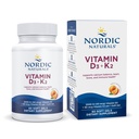 Nordic Naturals ויטמין D3 + K2, Orange Taste - 60 Soft Gels - תמיכה סינרגטית עבור עצמות, Immune Function & Calcium Balance - Non-GMO - 60 משרתים