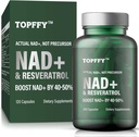 תוספת NAD+, NAD+ & Resveratrol תוסף עבור Max Absorption לתמיכה באנרגיה סלולרית, Aging Defense, 120 Softgels