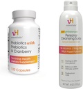 VH Essentials Probiotics with Prebiotics and Cranberry Feminine Health Supplement - 120 קפסולות וניקוי אישי Spray Bundle