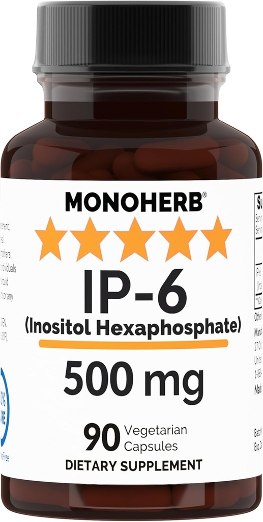MONOHERB IP-6 Inositol Hexa פוספט 500 מ"ג לקפסולה - 90 קפסולות Veg