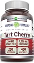פורמולה מדהימה Tart Cherry לחלץ 700 Mg לחלץ (10:1) תוספת קפסולות לשרת | Equivalent to 7000 Mg | Non-GMO |ten Free | Made in USA (400 Count, 1 Pack)
