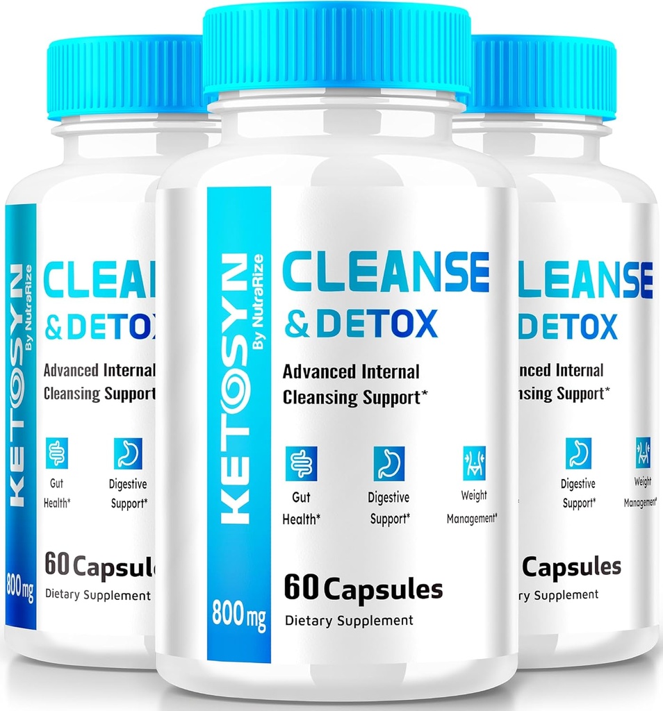 (3 Pack) Ketosyn Cleanse & Detox קפסולות, Ketosyn Pills עבור ירידה במשקל מתקדם, כוח מקסימלי Keto ללבור תוסף תמיכה, Keto Syn Internal ניקויs ביקורות (180 קפסולות)