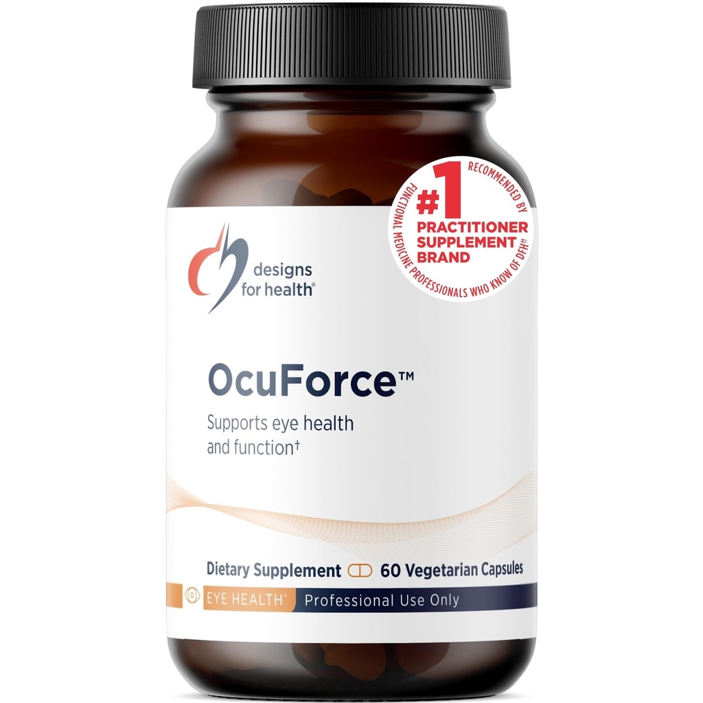 עיצובים לבריאות OcuForce - תוספי תמיכה לבריאות העין - Lutein, Zeaxanthin, Carotenoids, Zinc, Tairine + ויטמינים (60 קפסולות)