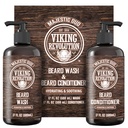 המהפכה הוויקינגית Beard Wash and Beard Conditioner for Men with Argan Oil ו- Jo Joba Oil - Beard Softener and Powerener Beard Care Beard Shampoo and Conditioner with Beard Oil (17oz, מג'סטיק אוד)
