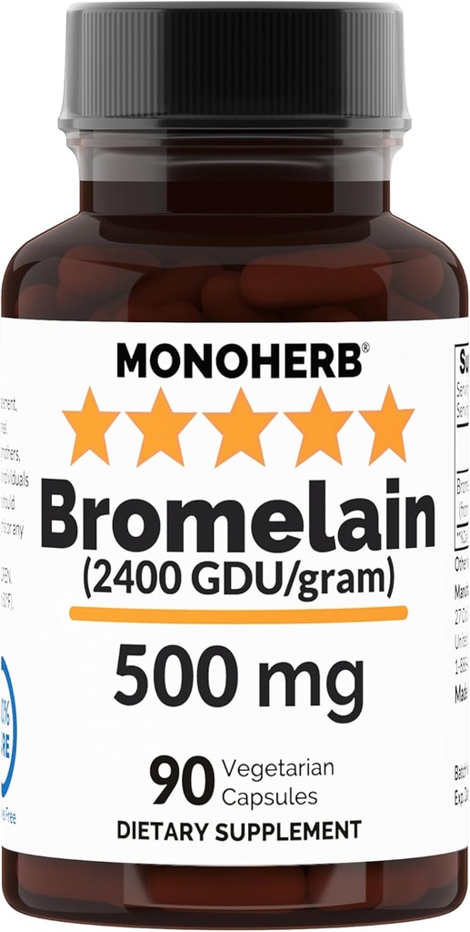 MONOHERB Bromelain 500 מ"ג לקפסולה - 90 קפסולות Veg - 90 משרתים