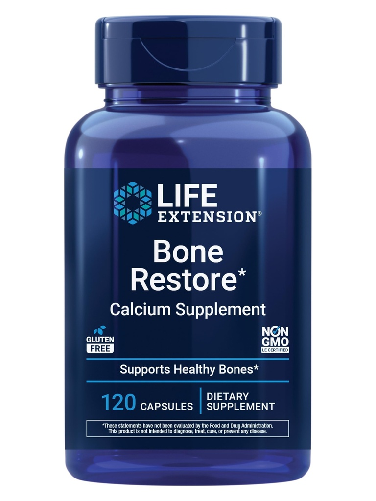 תוחלת החיים של הגדלת העצם בחזרה תוסף Calcium, ויטמין D3, Magnesium, Boron, אבץ, Manganese, Silicon, Helps Keep Healthy Bone Density, Gluten-Free, non-GMO, 120 קפסולות