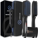 Arkam Beard Straightener for Men -Premium Heated Beard Brush Kit w/Anti-Scald, Double Action Hair Comb ו-Hard Shell Travel Case for Medium to Long Beards - תלבושות ו-Grooming Gifts for Men