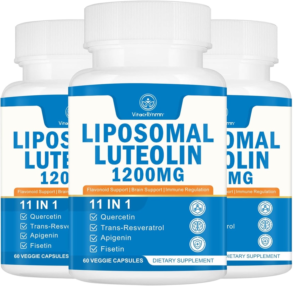 1200MG תוסף Liposomal Luteolin - אבסולוטיות מקסימלית, Antioxidant Boost for the Brain 180 קפסולות