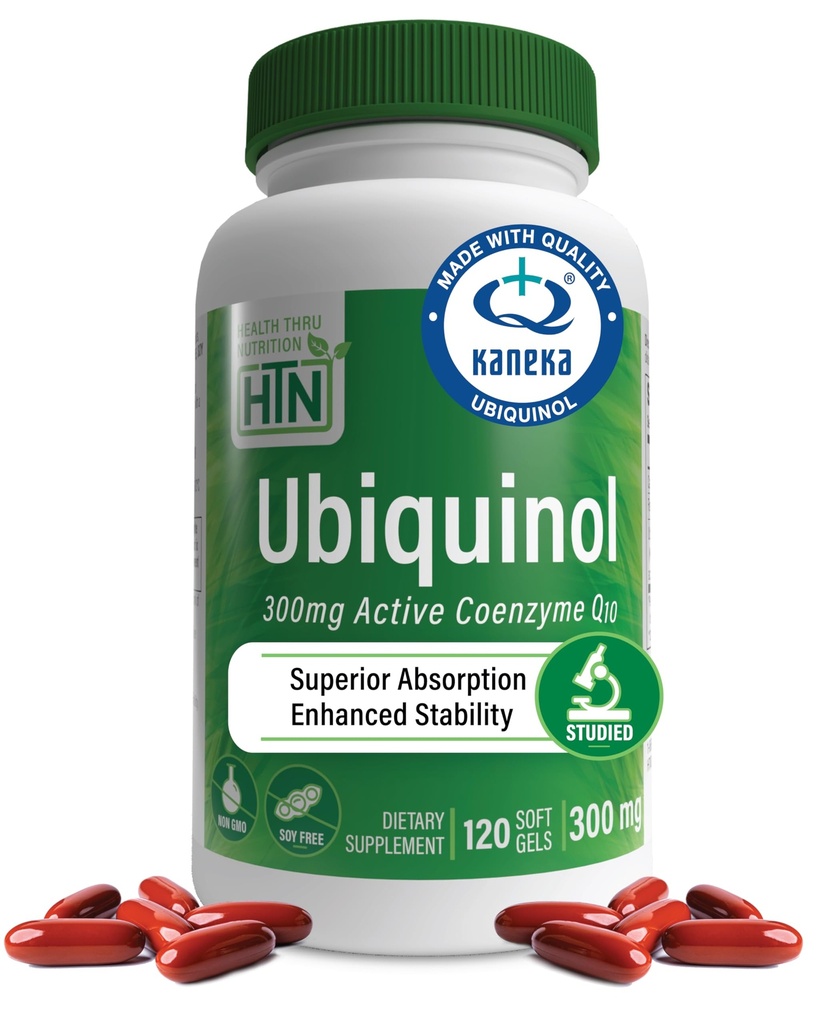 בריאות Thru Nutrition Ubiquinol 300 מ"ג 120 Softgels כמו Kaneka QH מופחת CoQ-10 | Stabilized - 3rd Party Tested