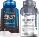 Herbtonics Apple Cider Vinegar קפסולות פלוס Keto BHB | Fat Burner & Weight Loss תוסף לנשים וגברים - Foli-Tonic DHT Blocker & Hair Loss