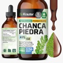 BIO KRAUTER Chanca Piedra Tincture - Natural Kidney Health Support Liquid - Chanca Piedra Stone Breaker & Gallbladder ניקוי פורמולה - טבעוני, אלכוהול & סוכר טיפות - 4 oz