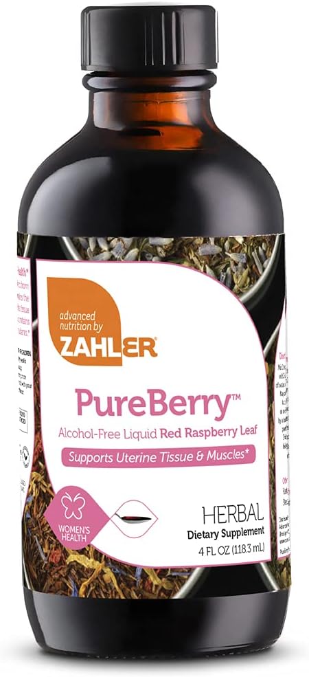 Zahler PureBerry, נוזל RED Raspberry Leaf אשר מחזק את צריכת שתן ואת השרירים, כל פורמולה נוזלי טבעי כי מקדם בריאות Uterine, כשר מוסמך, 4oz