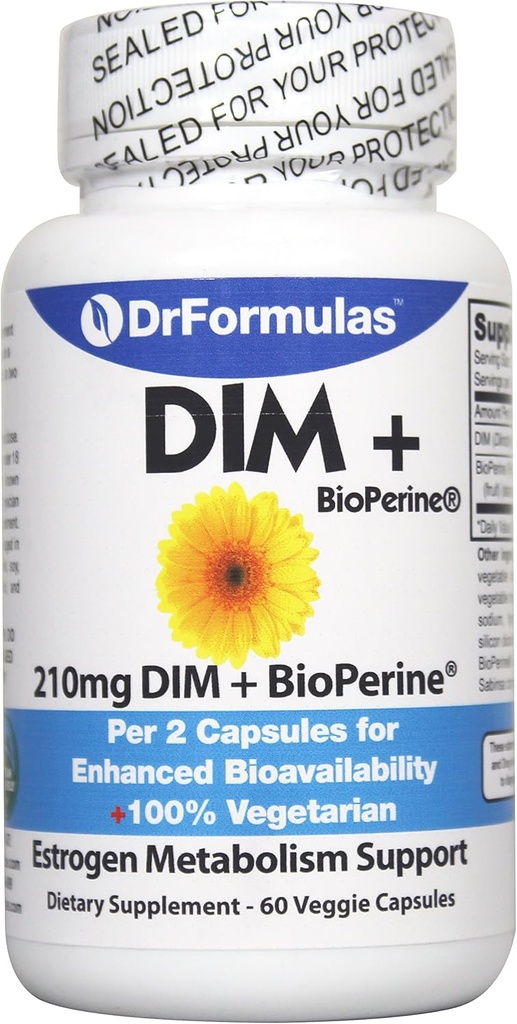DrFormulas DIM תוספת לנשים וגברים | Complex Detox Plus BioPerine Diindolylmethane
