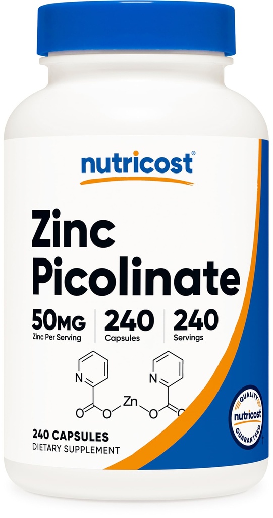 מזונות מזינים Zinc Picolinate 50mg, 240 קפסולות צמחוניות - Gluten Free and non-GMO (240 Caps)