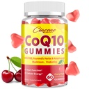 CoQ10 חניכיים עם PQQQ - 400 MG Coenzyme Q10 High Potency, משופרת עם Ayurvedic Herbs, התאמת Mushroom ו פרוביוטיקה עבור הלב, המוח, האנרגיה, Immunity, Cherry Flavor, 60 חניכיים טבעוניות